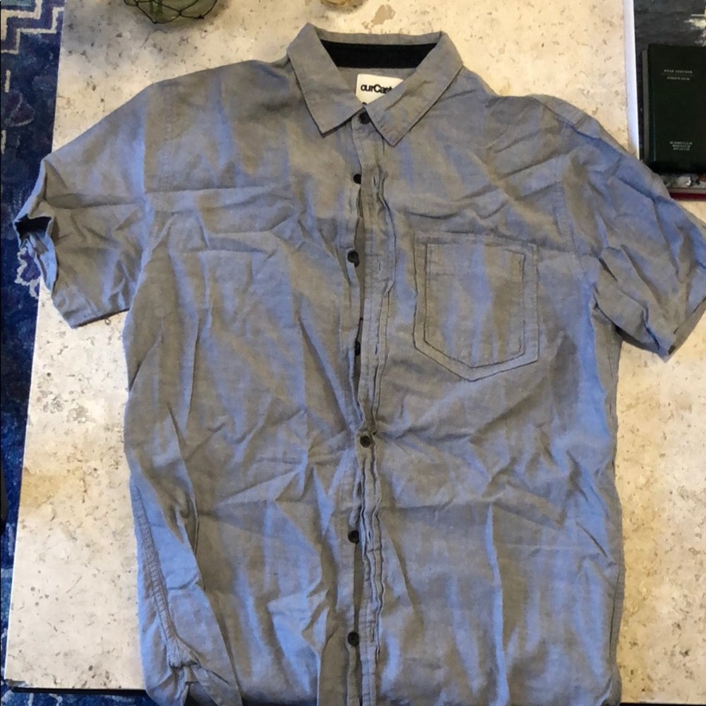 Grey short sleeve button down